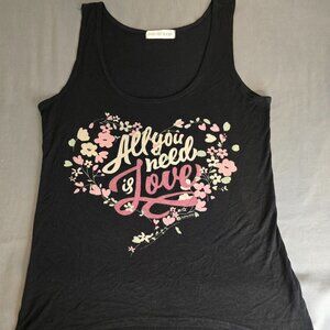 All You Need Is Love Tank Top sz S Jake's Dry Goods
